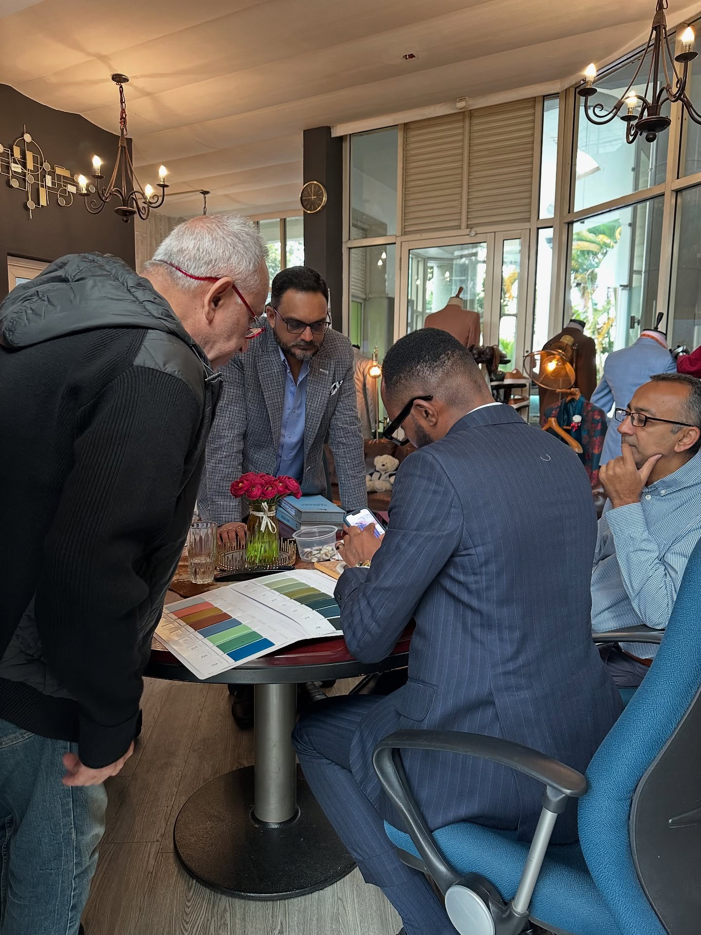 Maluki Bespoke owner with a client